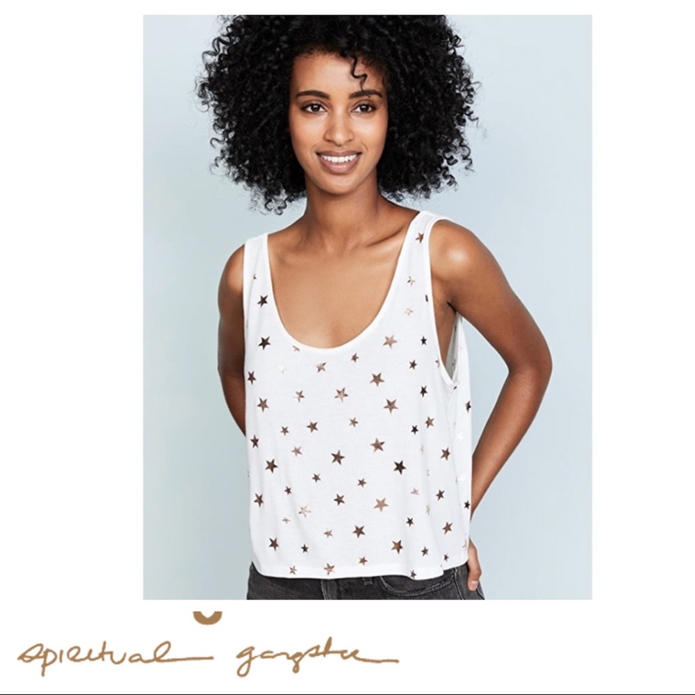 Spiritual Gangster Starry Cropped Tank Top
